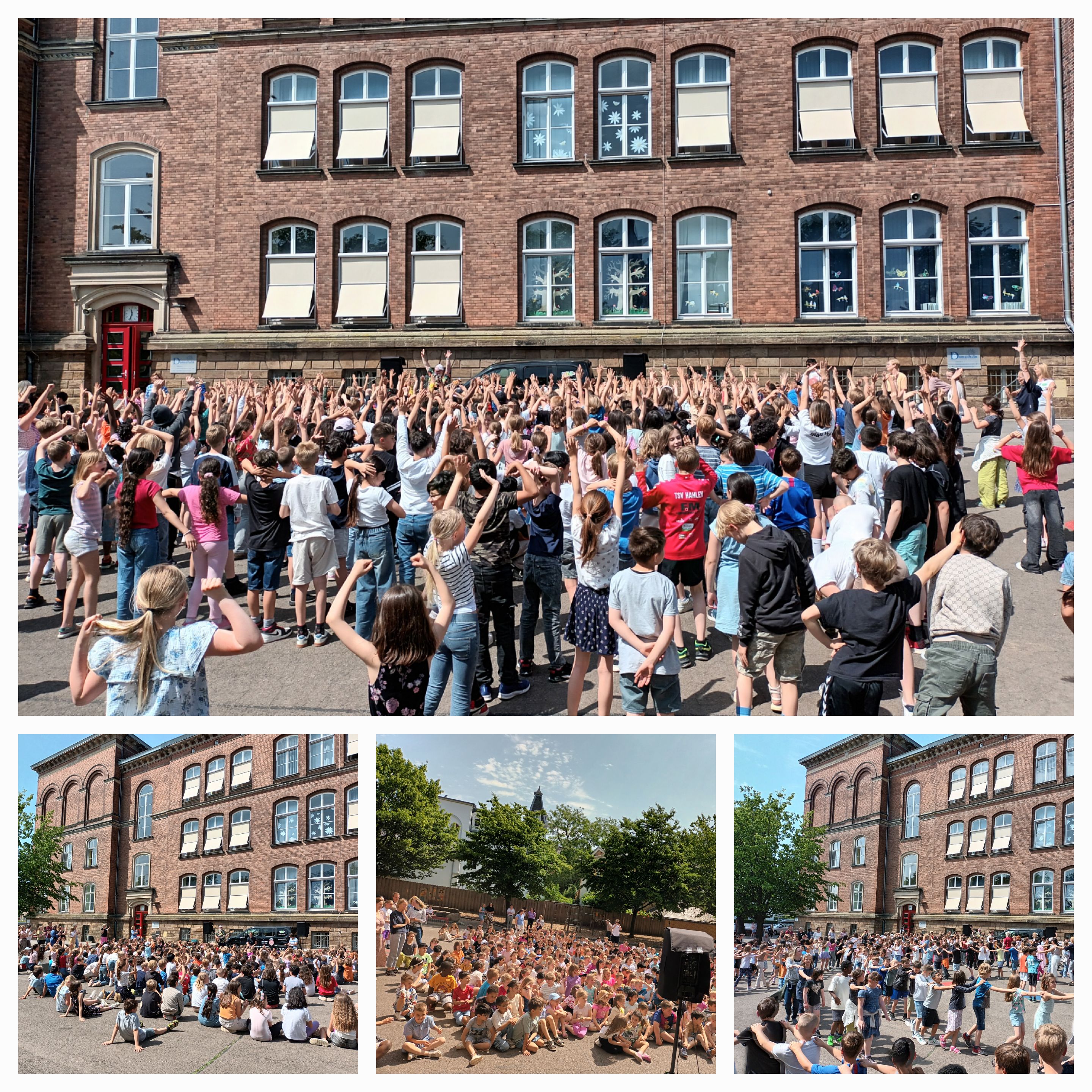 Kinder stehen vor der Domschule